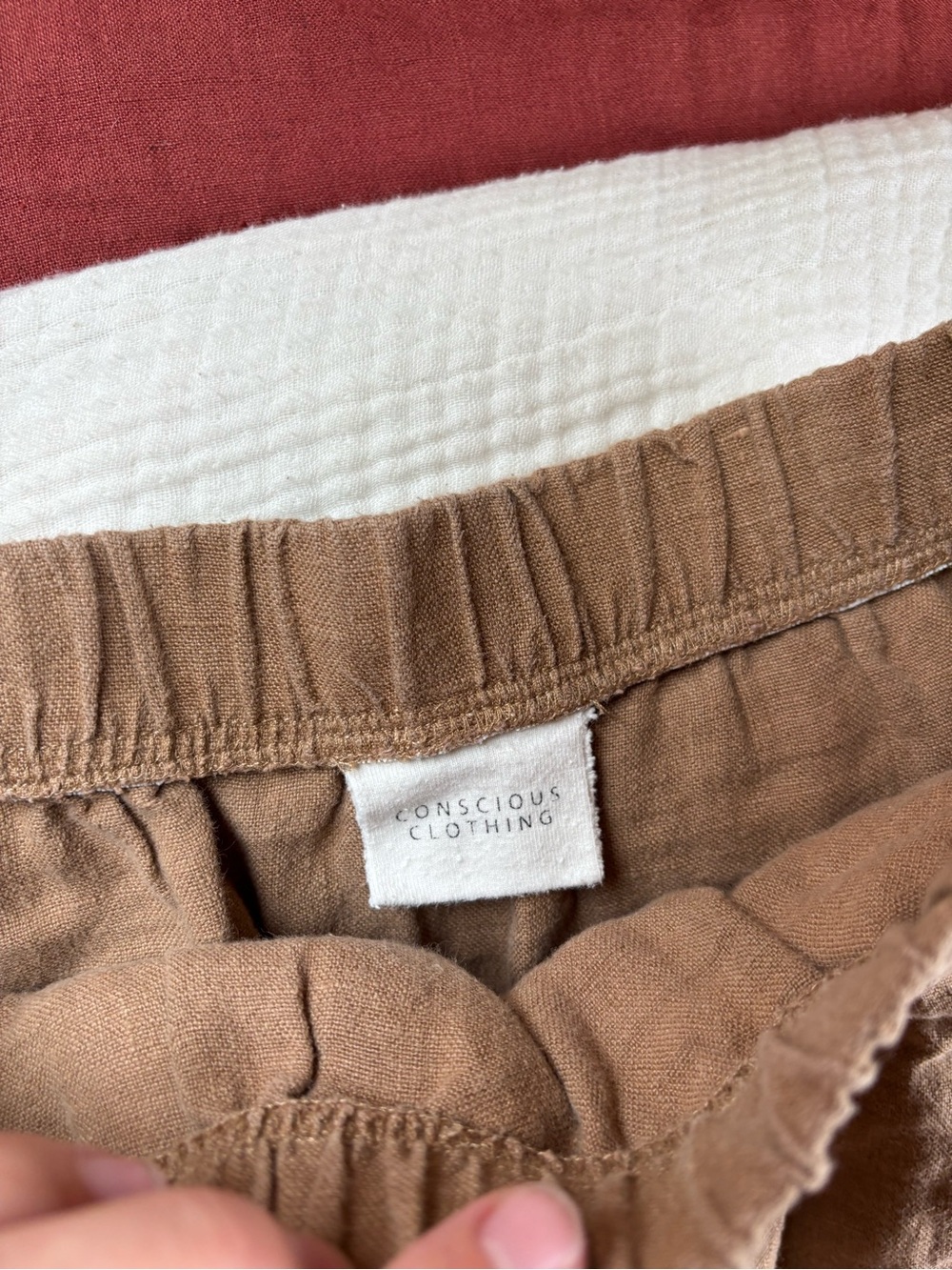 Conscious Clothing 100% Linen Mustard Brown Linen Maxi Skirt with Elastic Waist - Picture 3 of 3